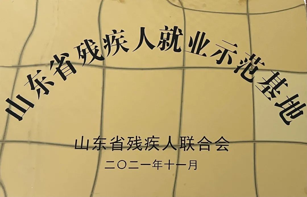 汇泉集团被认定为山东省残疾人就业示范基地